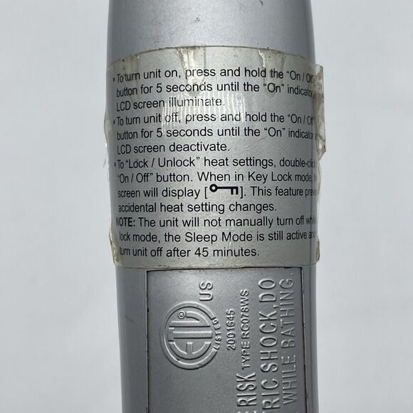 Revlon Model RV 078 Large Barrel Curling Iron Styling Wand 1 1/2" Silver Black - Picture 11 of 12